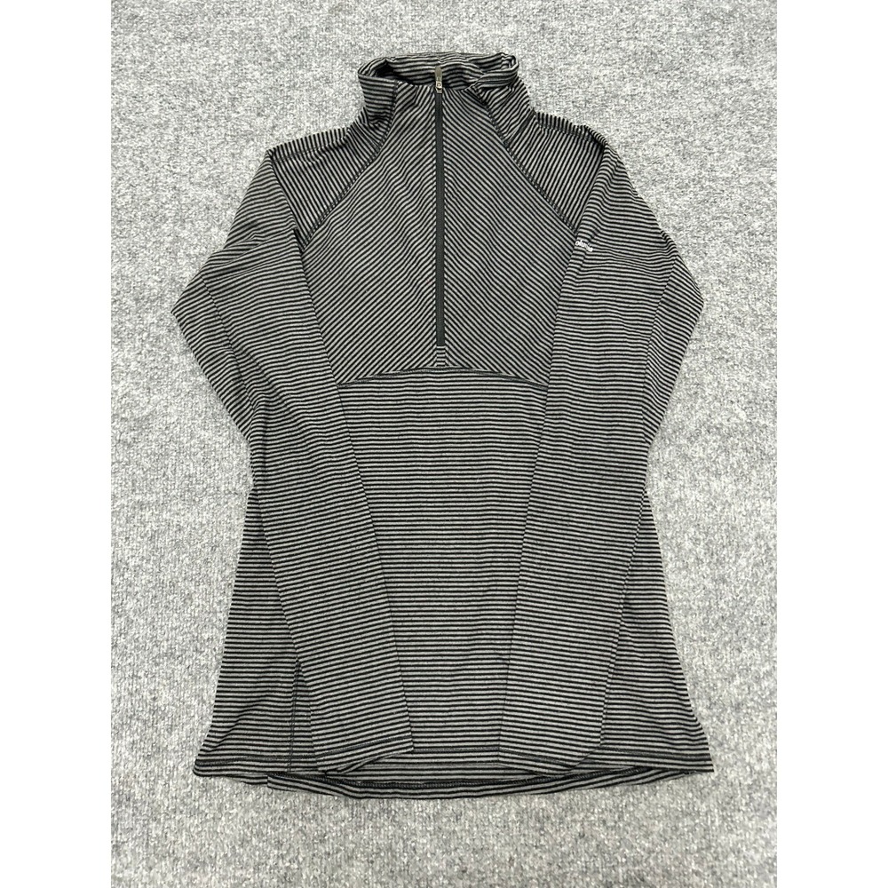 Columbia Pullover Womens Size S Black Striped Omni-Wick Quarter Zip Athletic Top